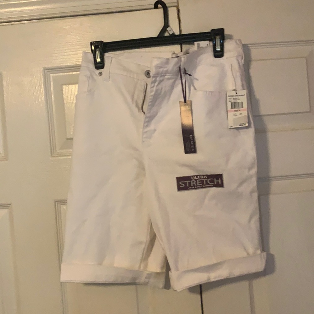 White jean shorts